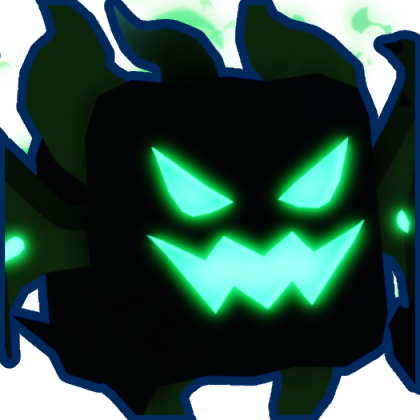 Shiny Pumpgeist pet reference artwork Shiny Pumpgeist Halloween pet icon with glowing green features